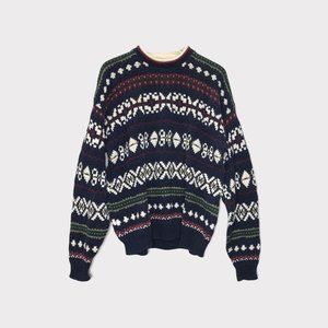 Vintage Lake Harmony Men's Sweater 80's Multicolor Geometric Pattern Size L